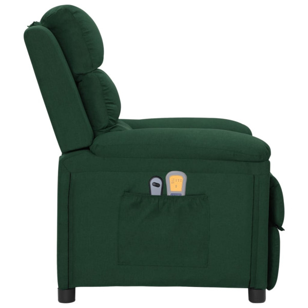 Sillón de masaje eléctrico tela verde oscuro M 4