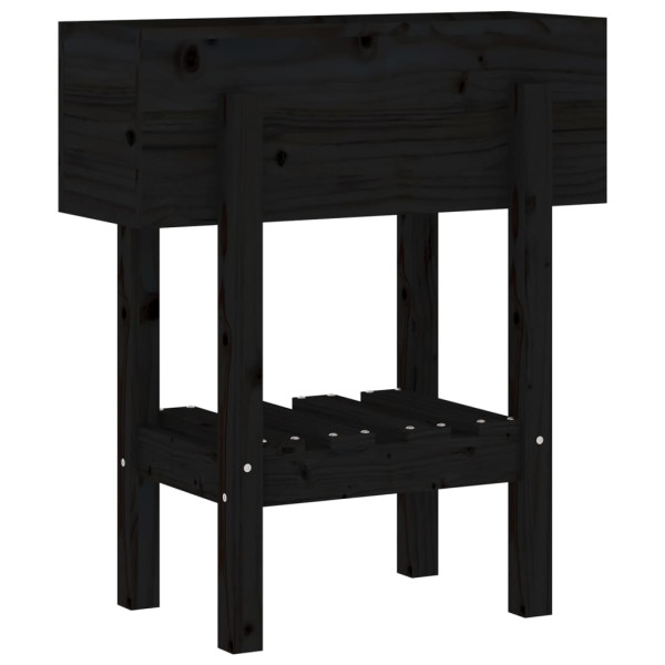 Jardinera madera maciza de pino negro 62x30x69 cm M 2