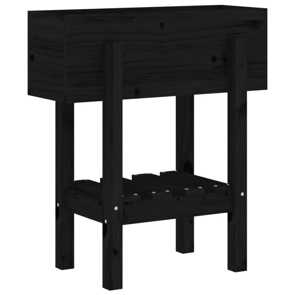 Jardinera madera maciza de pino negro 62x30x69 cm M 4