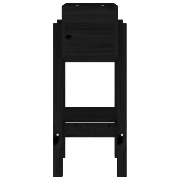 Vaso/floreira de jardim 62x30x69 cm pinho maciço preto M 5