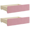 Gavetas de cama 2 pcs derivados de madeira e veludo rosa 2