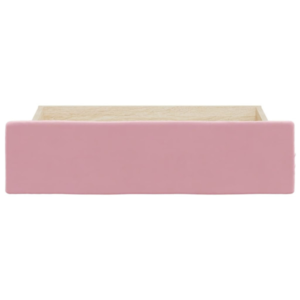 Cajones de cama 2 uds madera de ingeniería y terciopelo rosa M 4