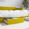 Gavetas de cama 2 pcs derivados de madeira e veludo amarelo 1