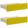 Gavetas de cama 2 pcs derivados de madeira e veludo amarelo 2