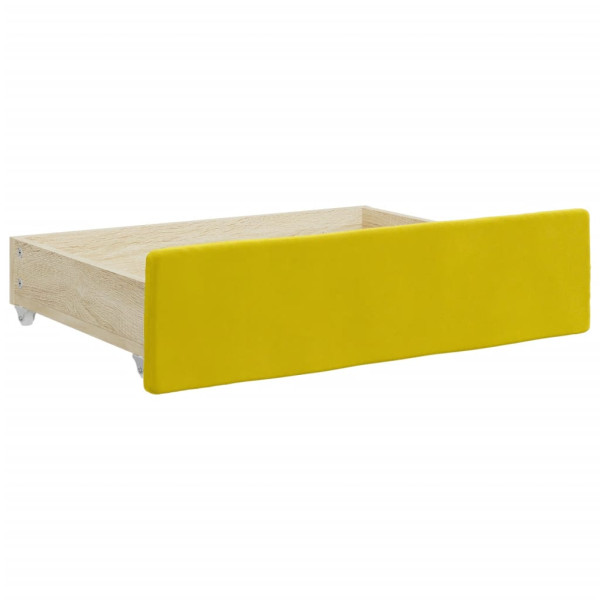Cajones de cama 2 uds madera ingeniería y terciopelo amarillo M 3
