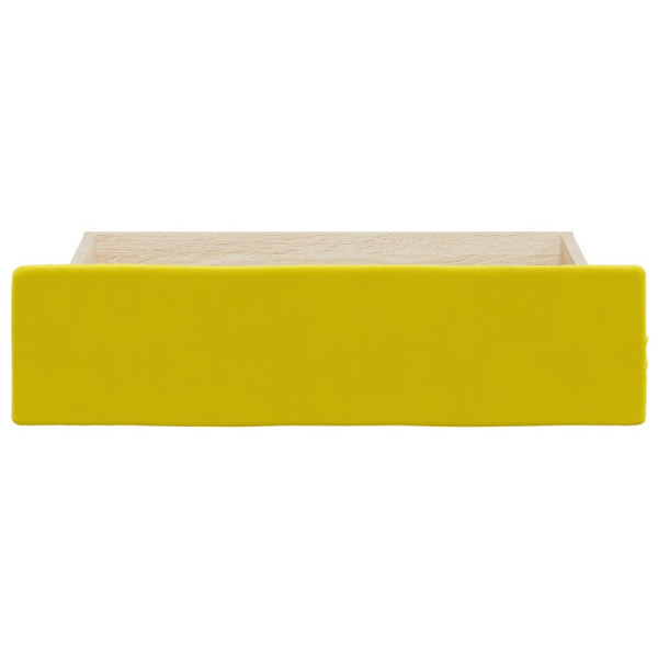 Gavetas de cama 2 pcs derivados de madeira e veludo amarelo M 4