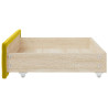 Gavetas de cama 2 pcs derivados de madeira e veludo amarelo 5