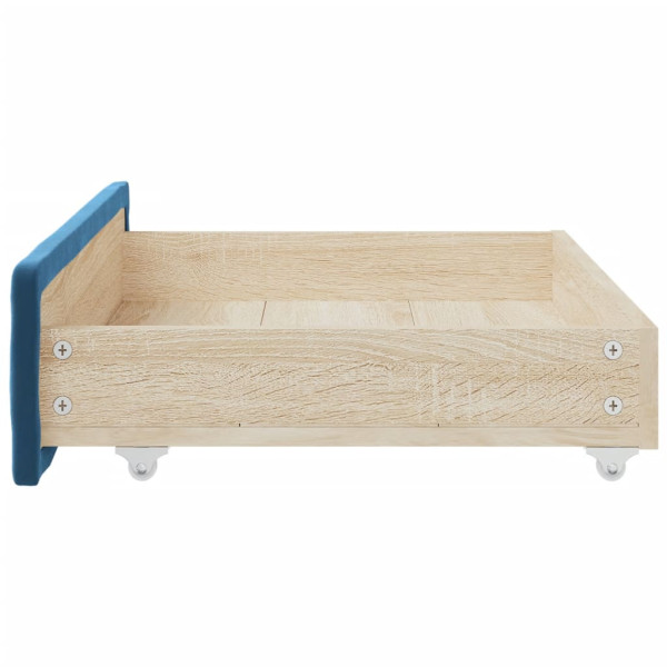 Cajones de cama 2 uds madera de ingeniería y terciopelo azul M 5