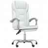 Silla de oficina reclinable cuero sintético blanco 2