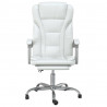 Silla de oficina reclinable cuero sintético blanco 3