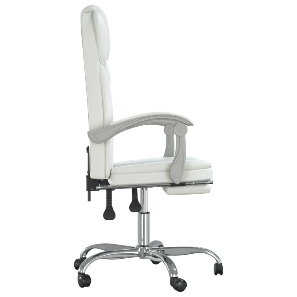 Silla de oficina reclinable cuero sintético blanco M 4