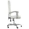 Silla de oficina reclinable cuero sintético blanco 4