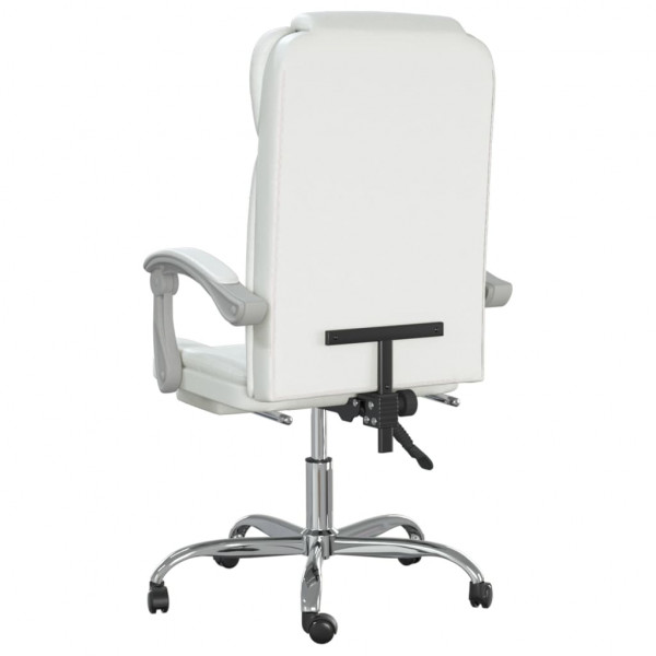 Silla de oficina reclinable cuero sintético blanco M 5
