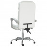 Silla de oficina reclinable cuero sintético blanco 5