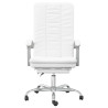 Silla de oficina reclinable cuero sintético blanco 3