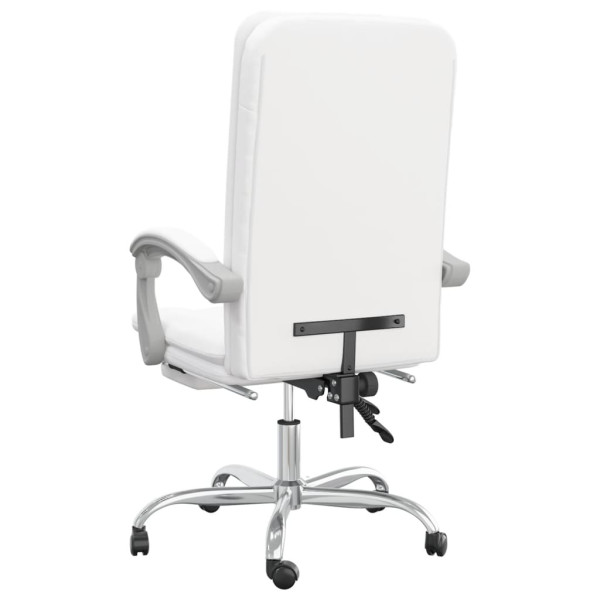 Silla de oficina reclinable cuero sintético blanco M 5