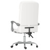 Silla de oficina reclinable masaje cuero sintético blanco 5