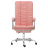 Silla de oficina reclinable cuero sintético rosa 3