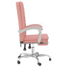 Silla de oficina reclinable cuero sintético rosa 4