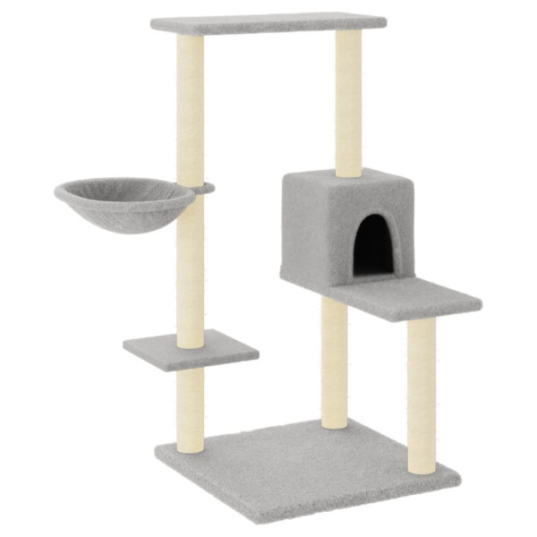Árvore p/ gatos c/ postes arranhadores sisal 95 cm cinza-claro M 2