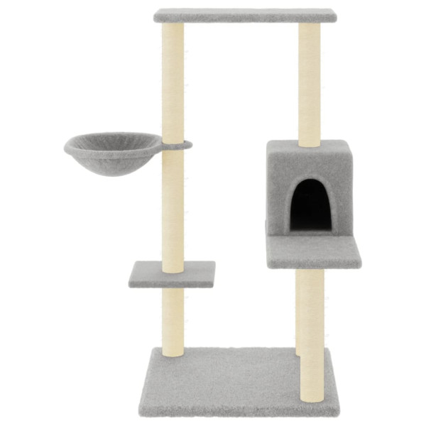 Árvore p/ gatos c/ postes arranhadores sisal 95 cm cinza-claro M 3