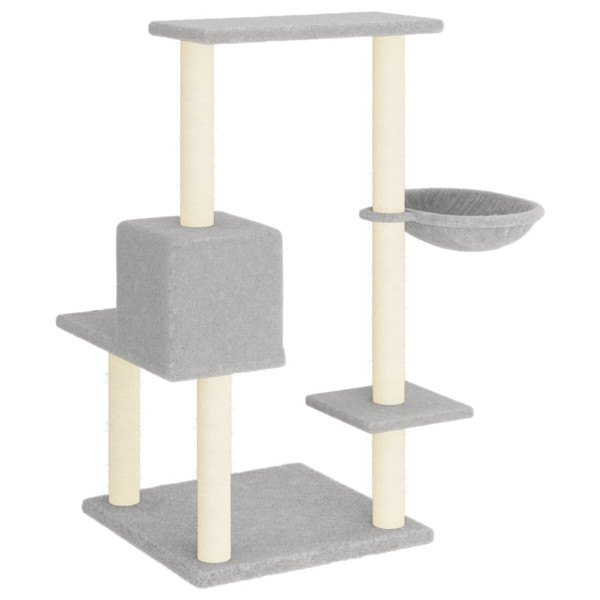 Rascador para gatos con postes de sisal gris claro 95 cm M 5