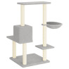 Rascador para gatos con postes de sisal gris claro 95 cm 5