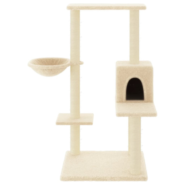 Árvore para gatos c/ postes arranhadores sisal 95 cm cor creme M 3