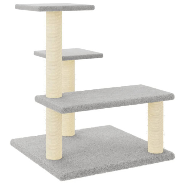 Rascador para gatos con postes de sisal gris claro 61 cm M 2