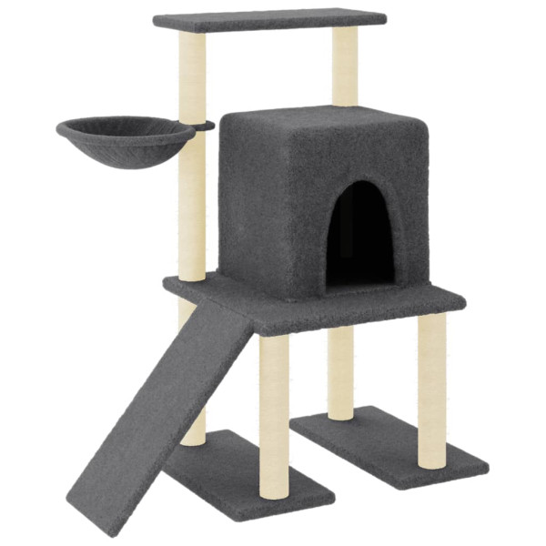 Árvore gatos c/ postes arranhadores sisal 96.5 cm cinza-escuro M 2