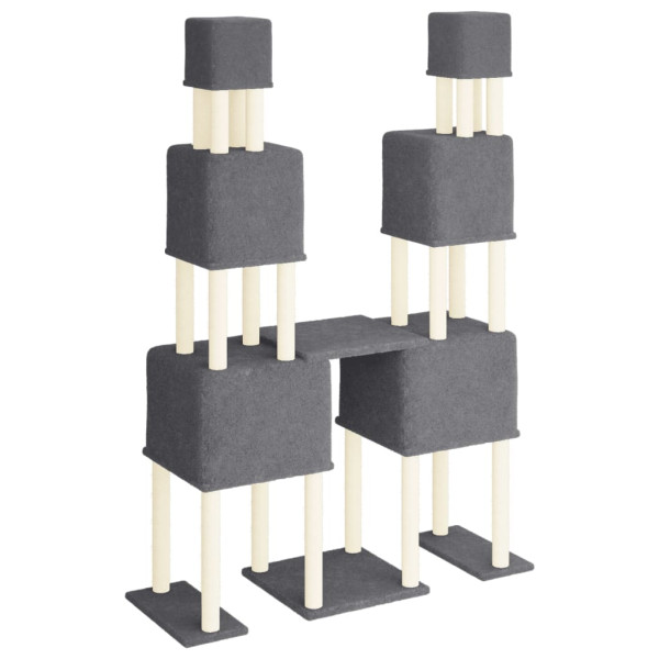 Árvore p/ gatos c/ postes arranhadores sisal 199cm cinza-escuro M 5