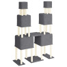Árvore p/ gatos c/ postes arranhadores sisal 199cm cinza-escuro 5