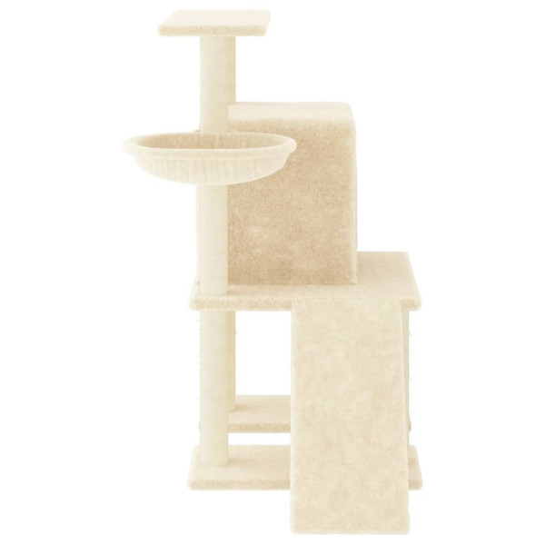 Rascador para gatos con postes de sisal color crema 96.5 cm M 4