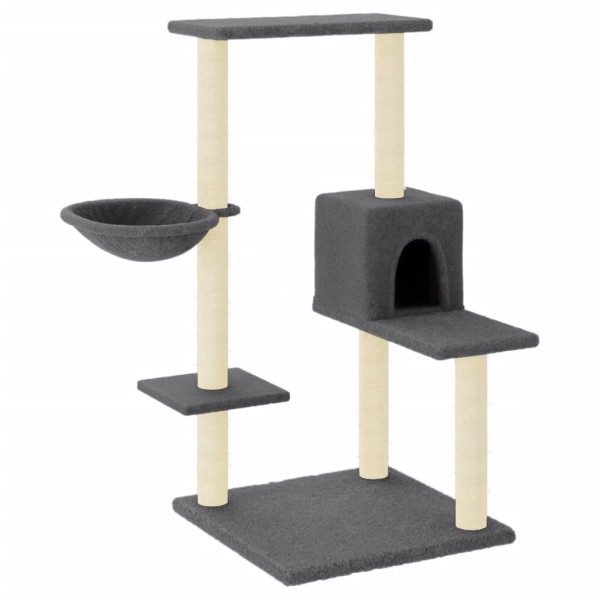Árvore p/ gatos c/ postes arranhadores sisal 95 cm cinza-escuro M 2