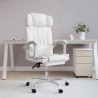 Silla de oficina reclinable cuero sintético blanco 1