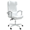 Silla de oficina reclinable cuero sintético blanco 2