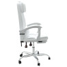 Silla de oficina reclinable cuero sintético blanco 4