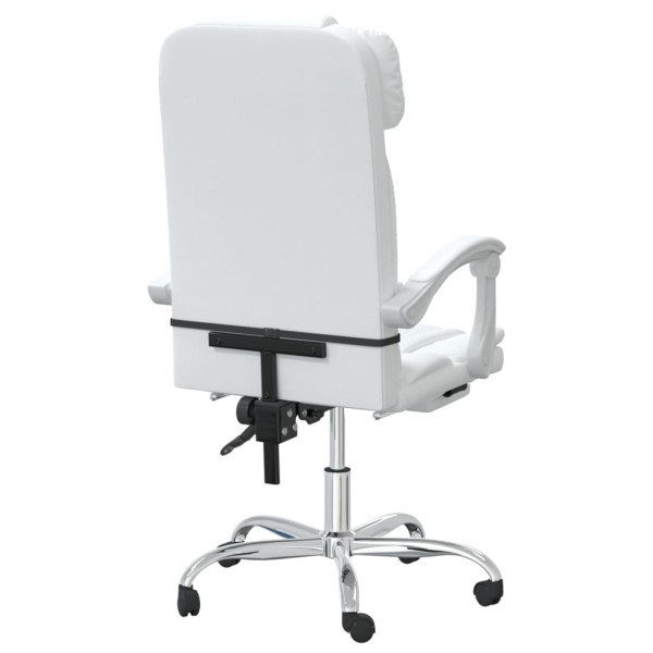 Silla de oficina reclinable cuero sintético blanco M 5