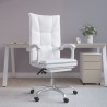 Silla de oficina reclinable cuero sintético blanco 1