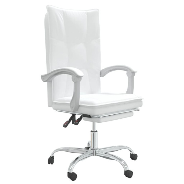 Silla de oficina reclinable cuero sintético blanco M 2