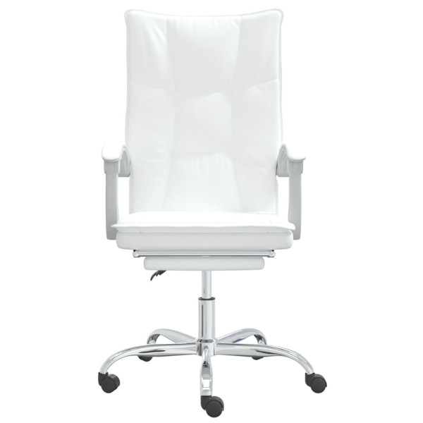 Silla de oficina reclinable cuero sintético blanco M 3