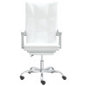 Silla de oficina reclinable cuero sintético blanco 3