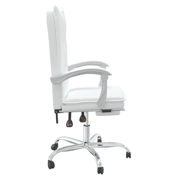 Silla de oficina reclinable cuero sintético blanco M 4