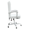 Silla de oficina reclinable cuero sintético blanco 4