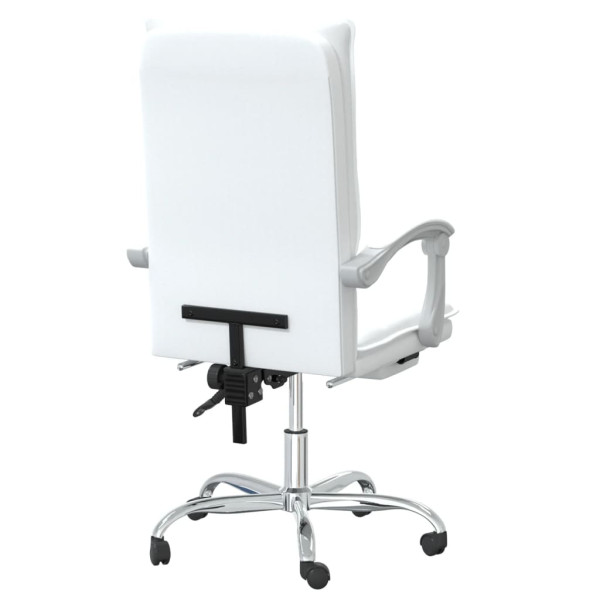 Silla de oficina reclinable cuero sintético blanco M 5