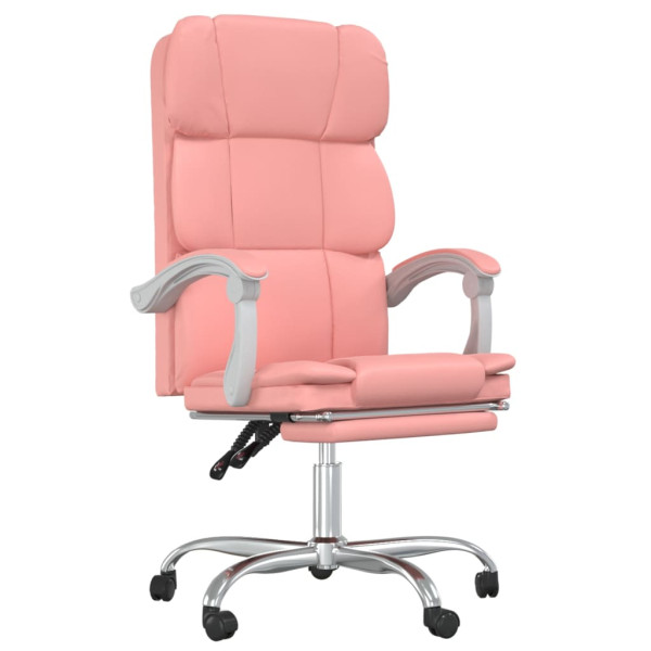 Silla de oficina reclinable cuero sintético rosa M 2
