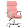Silla de oficina reclinable cuero sintético rosa 2