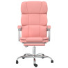 Silla de oficina reclinable cuero sintético rosa 3