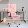 Silla de oficina reclinable cuero sintético rosa 1