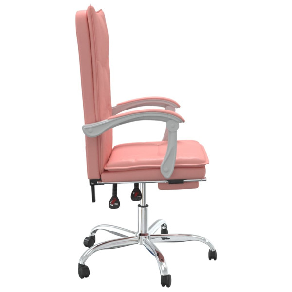 Silla de oficina reclinable cuero sintético rosa M 4